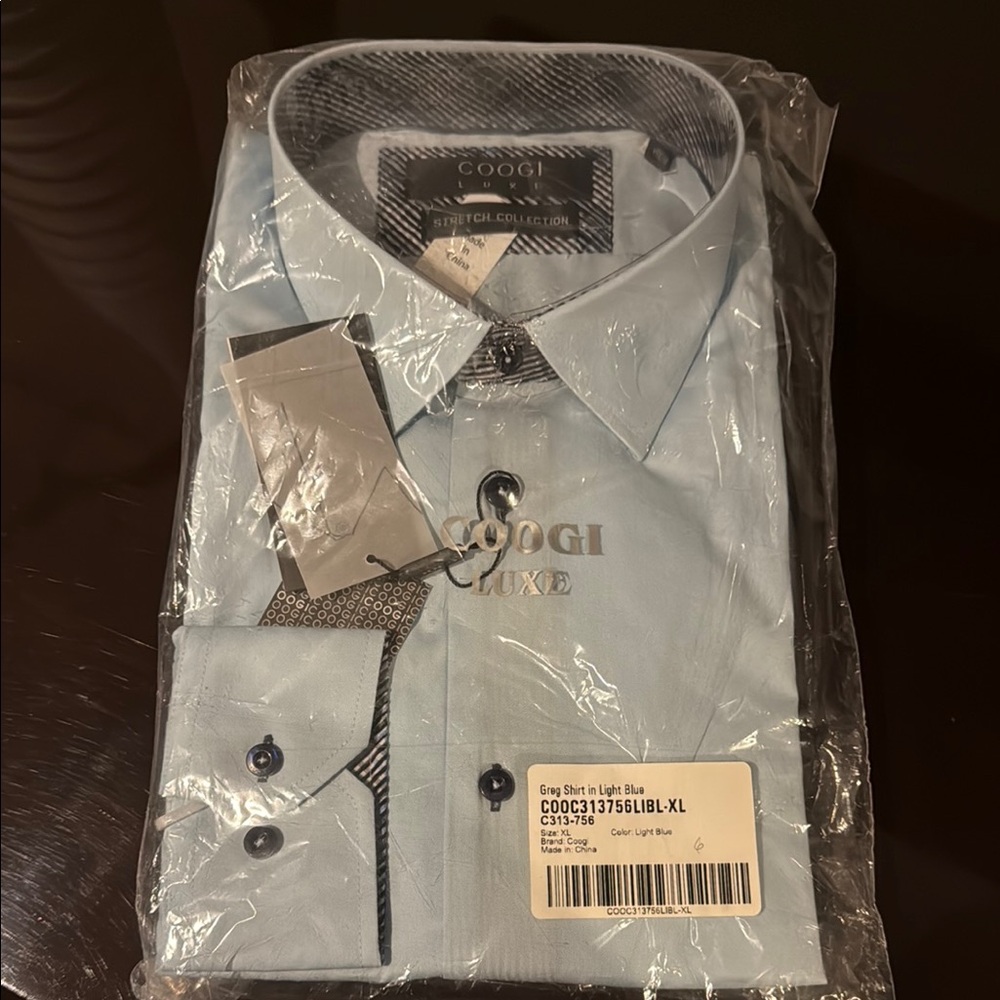 COOGI Blue Dress Shirt Classic Collar